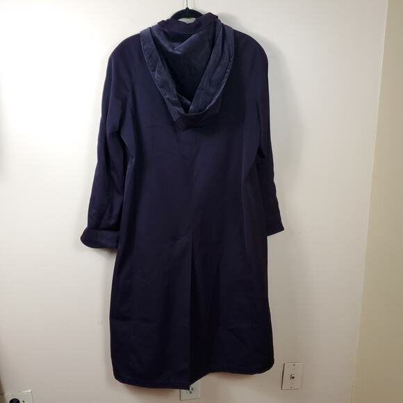 Vintage Preston & York Women's Navy Double Breasted Rain Trench Coat Size 10P - Picture 7 of 12